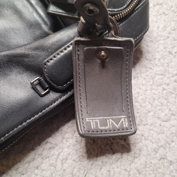 TUMI Harrison Horton Double Zip Black Leather Briefcase Laptop Bag 63002D - Picture 6 of 16